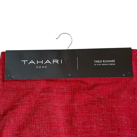 TAHARI Beaded Bow Table Runner 16x90 Christmas Holiday Red Holly Berry New - Picture 5 of 12